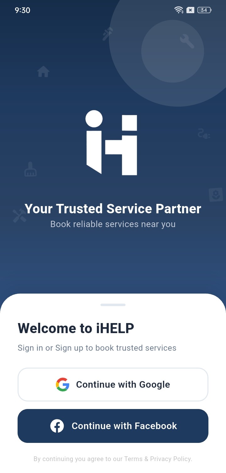 iHELP screen